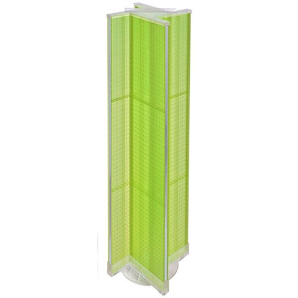 Pinwheel Pegboard Floor Display on Revolving Base. Spinner Rack Stand